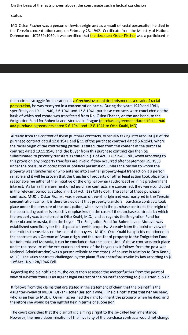 The court's factual findings